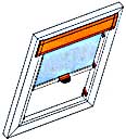Dachflächenfensterrollo mit Haltekralle